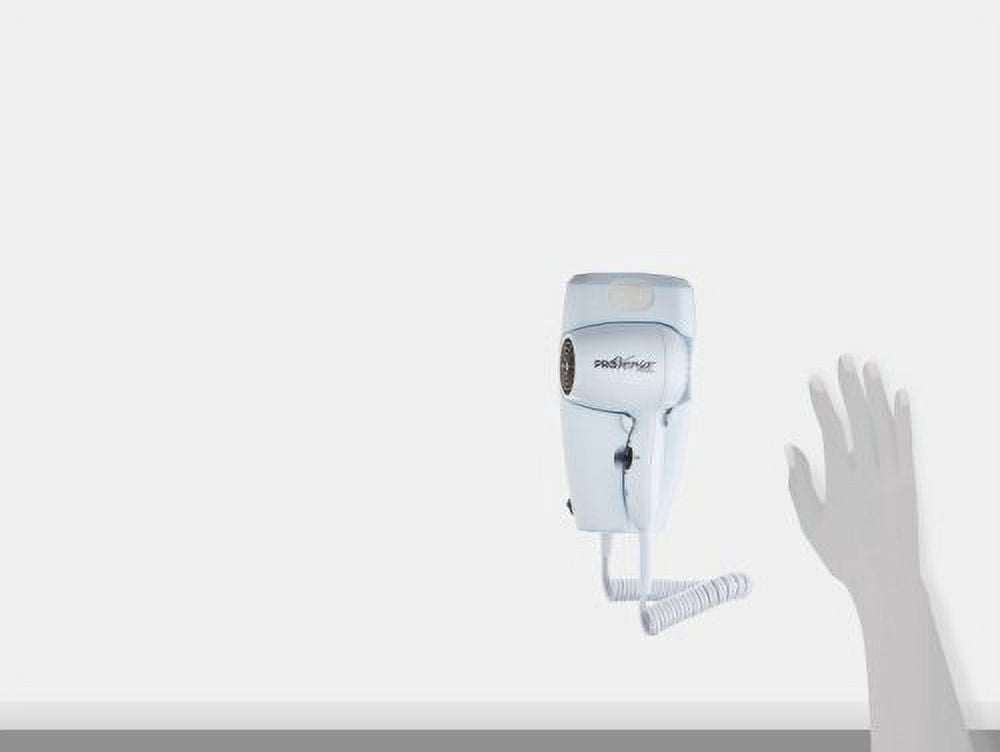 Jerdon 1600W Wall Mount Hair Dryer, 2 Speeds, 2 Heat Settings, LED Night Light, White, Plug in-Model JWM8C