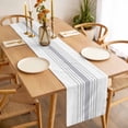 thumbnail image 3 of Grey Vertical Striped Table Runner - 36 Inch Long, Kitchen Dining Table Runner Dresser Scarves, White Modern Simple Geometric Farmhouse Decor for Coffee Tables Wedding Party Banquet, 3 of 8