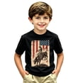 thumbnail image 4 of KHONTS Bull Riding Cowboy Patriotic T-Shirt for Boys Kids Short Sleeve Summer Tops,Size 2-13 Years Black 130, 4 of 4