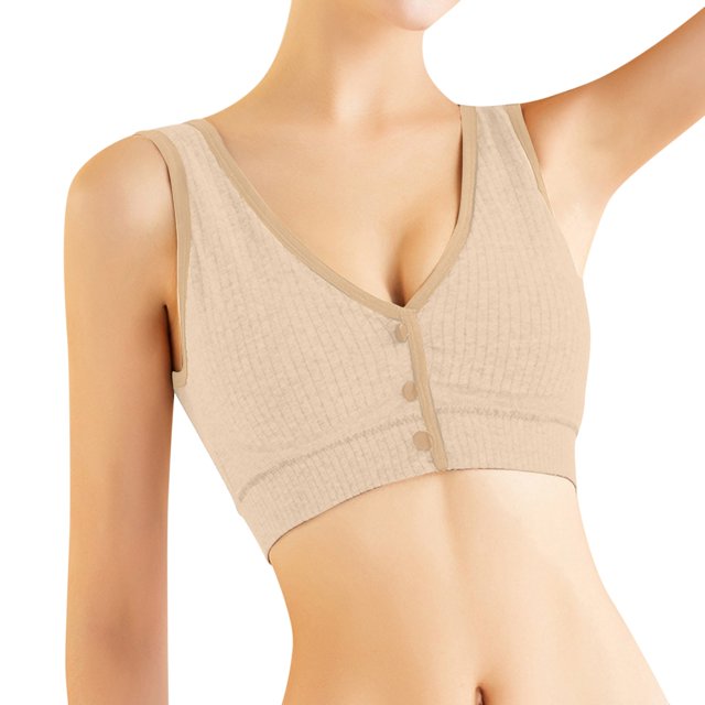 MZXELPRJD Sports Bras for Women Unrestrained interpretation 3D Support Structure Comfortable Package Double Gather Anti Sagging Bra Plus Size Sports Bra Beige