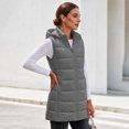 thumbnail image 5 of Cmfcve Womens Plus Size Full Zip Puffer Vest Long Hooded Sleeveless Padded Jacket Fall Winter Casual Quilted Warm Outerwear, 5 of 9