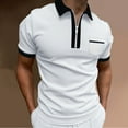 thumbnail image 2 of Sngxgn Men's Slim Fit Short Sleeve Polo Shirt(White,M), 2 of 5