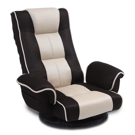 360 Degree Swivel Floor Chairs for Adults, Gaming Floor Chair with Back Support, 14 Angles Adjustable Comfortable Floor Lounge Chair Folding Video Game Chairs Office Bedroom