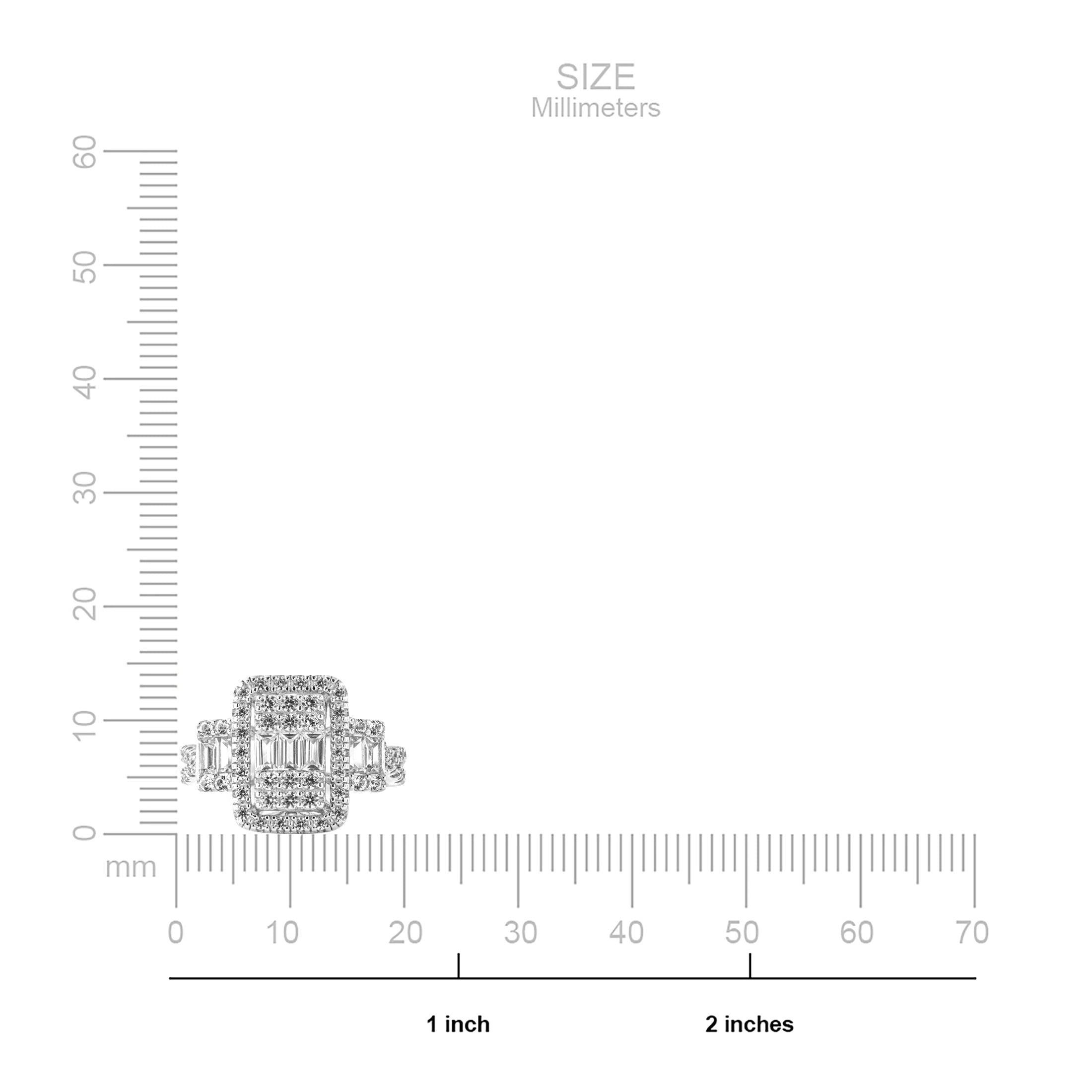 1 3/8 Carat TGW Created White Sapphire Women's "Lumina Gem" Engagement Ring in Sterling Silver
