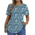 thumbnail image 2 of Fantaslook Blouses for Women Pleated Short Sleeve Tunic Tops Dressy Casual Summer Shirts, 2 of 9