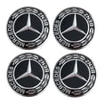 thumbnail image 2 of 4x Mercedes 75mm Black Alloy Wheel Hub Caps, 2 of 5