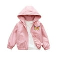 thumbnail image 2 of CYRBOKO Girls Hooded Jackets, Full Zip Long Sleeve Casual Lightweight Loose Fall Outerwear Pink Size 4-15 T, 2 of 4