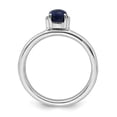thumbnail image 2 of 925 Sterling Silver Stackable Expressions Polished Blue Lapis Ring Size: 8; for Adults and Teens; for Women and Men, 2 of 5