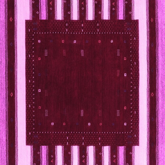 Ahgly Company Indoor Square Abstract Pink Contemporary Area Rugs, 6' Square