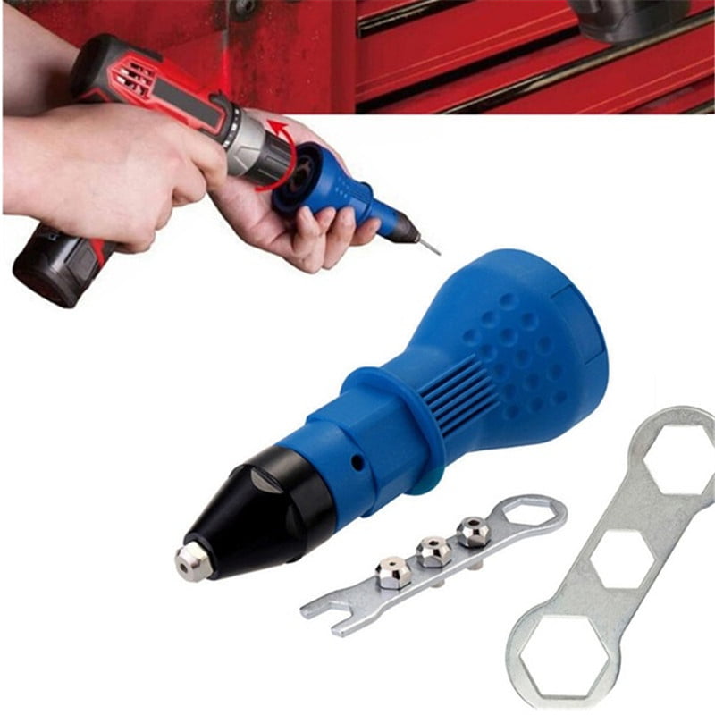 Electric Drill Tool Kit Riveter Adapter Insert Nut Hand Power Tool Accessories Blue EBSHOW Cordless Rivet Gun