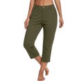 thumbnail image 7 of Inglocry Linen Capri Pants Women 2026 Spring Summer Casual Lightweight Petite Elastic Waist Straight Leg Capris with Pockets Army Green XL, 7 of 7