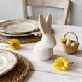 thumbnail image 6 of Easter Bunny Ceramic Figurine Cute Desktop Decor for Home, Spring Tabletop Ornament Gift, Pink or White, Small Size, 6 of 6