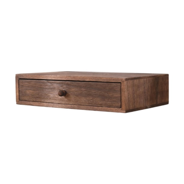 Organizador de escritorio con cajón, rústico, versátil, portátil, para mesa 1 cajón