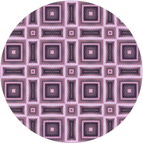 Ahgly Company Machine Washable Indoor Round Transitional Purple Area Rugs, 8' Round