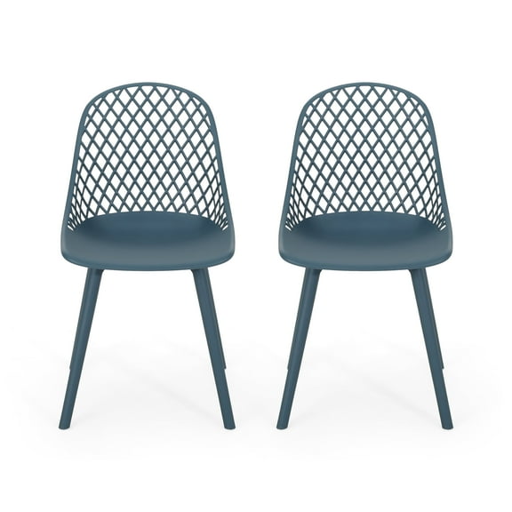 GDF Studio Lucy Outdoor Modern Dining Chair, Set of 2, Green