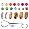 thumbnail image 1 of DIY Hair Accessories Making Sets 110Pcs Geometry Resin & Alloy & Plastic Beads Plastic Dreadlocks Braiding Beads & Hair Pin Bun Maker Mixed Color 110pcs/bag, 1 of 6