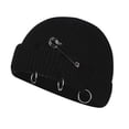 thumbnail image 2 of IAJDKMEK Women's Fall Winter Pin Knitted Beanie Hat - Vintage Holey Pullover Wool Cap with Distressed Detail Outdoor, 2 of 3