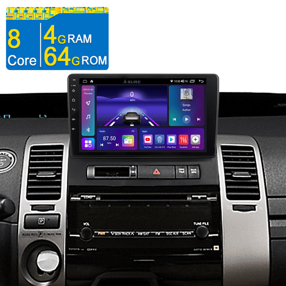 9" Android 15 Stereo 4 64GB Car Radio for Toyota Prius 2004-2009 with Apple CarPlay/Android Auto/Backup Camera/GPS Navi/Wi-Fi/BT 5.4/DSP