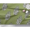 thumbnail image 2 of Soimoi Cotton Voile Fabric Leaves & Floral Block Printed Fabric 1 Yard 56 Inch Wide, 2 of 3