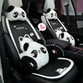 thumbnail image 2 of Lindo cojín trasero de Panda para coche, cojín de asiento de coche cálido y cómodo de felpa para otoño e invierno, cojín de coche de dibujos animados, 2 of 6