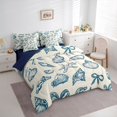 thumbnail image 3 of Manfei Kawaii Seashell Starfish Bedding Comforter Set 7pcs, Cute Marine Sealife Queen Bedding Sets, Vintage Ocean Cartoon Reversible Queen Sheet Sets, Lightweight Room Decor, 3 of 7