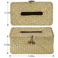 thumbnail image 4 of Tissue Box Cover Natural Seagrass Tissue Box, Rectangular Tissue Box Holder with Lid, Farmhouse Style Tissue Cover for Bathroom Toilet Living Room Bedroom Kitchen Table Desk Office Car, 4 of 8