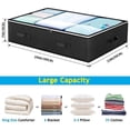 thumbnail image 5 of 3 Pack Under Bed Storage Container Organizer Large Capacity Under Bed Clothes Storage Box Foldable Storage Bag with Clear Window, 5 of 10
