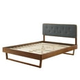 thumbnail image 3 of Platform Bed Frame, King Size, Wood, Brown Walnut Grey Gray, Modern Contemporary Urban Design, Bedroom Master Guest Suite, 3 of 10