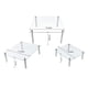 thumbnail image 4 of Juego de 3 soportes cuadrados de vidrio templado para tartas de 8 10 13 pulgadas, plato de exhibición para mesa de postre, 4 of 9