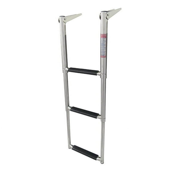 White Water B00301R Stainless Steel Over Platform Telescoping Drop Ladder, 3 Step