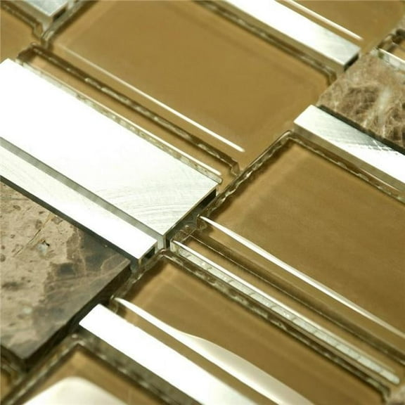 Blancho TIL-JFD-XY091-2PC Retro Marble Design Peel & Stick Mosaic Decorative Wall Tile, Multi Color - 2 Piece