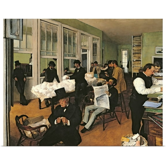 Great BIG Canvas | Rolled Edgar Degas Poster Print entitled The Cotton Exchange, New Orleans, 1873
