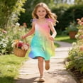 thumbnail image 5 of Vornjynx Casual Dresses for Kids Girls Sleeveless Gradient Square Neck with Pockets Summer Cute Soft Sundress Multicolor Size 2, 5 of 9