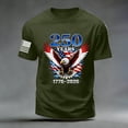 thumbnail image 5 of 4th of July Shirts Men 250 Anniversary USA T-Shirt Round Neck Short Sleeve Patriotic Shirts (AG,L), 5 of 6