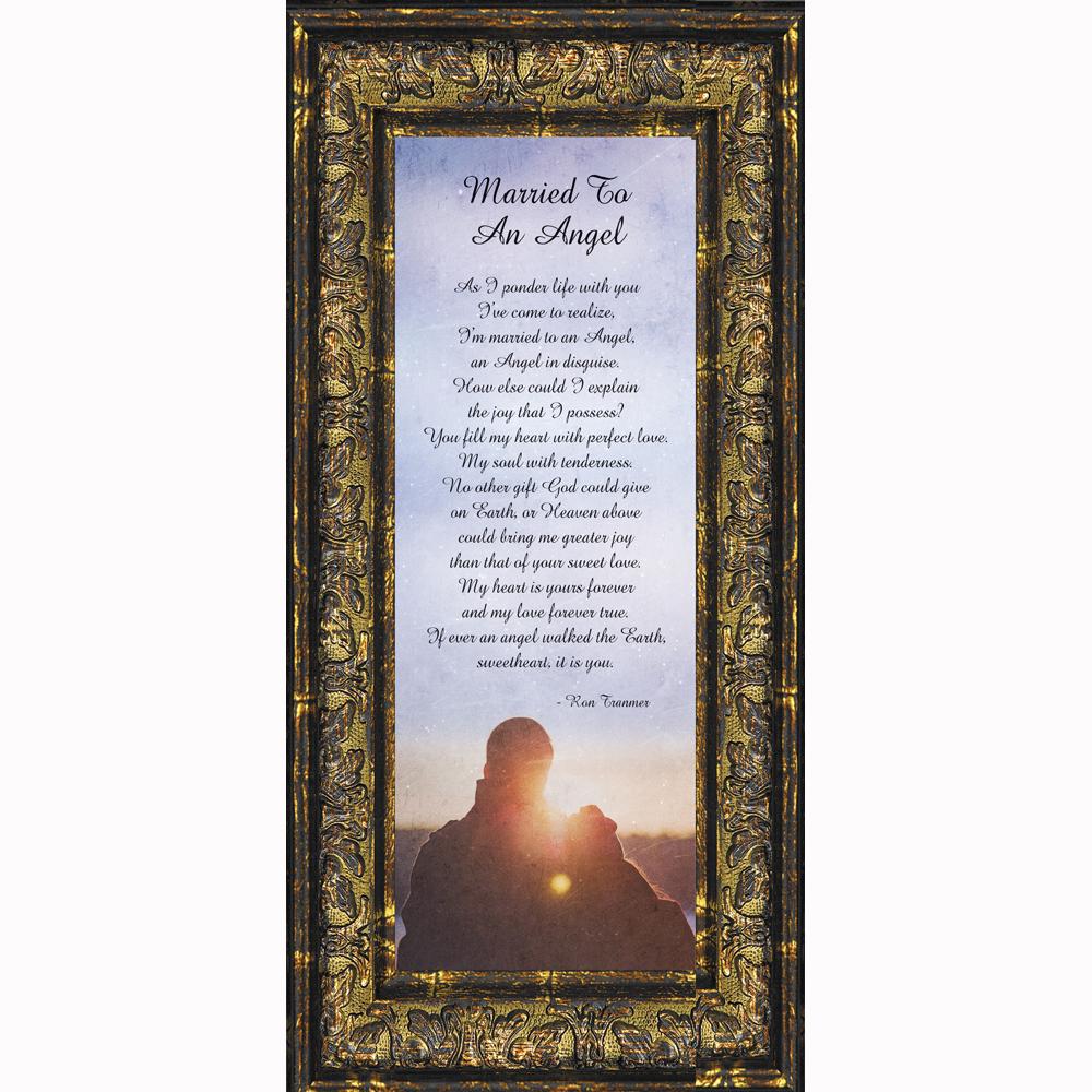 Married to an Angel, Christian Marriage Gift, Anniversary Picture Frame, 6x12 7405 - Walmart.com ...