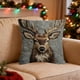 thumbnail image 1 of Funda de almohada con estampado 2D de animales | Funda de cojín de felpa corta y suave | Cojín cuadrado de 45 x 45 cm para sofá, cama y coche | Funda decorativa negra, 1 of 5