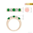 thumbnail image 4 of ANGARA Natural Shared Prong Emerald and Diamond Half Eternity Ring in 14K Rose Gold for Women (Size-4.2mm) | May Birthstone, Birthday, Anniversary, Jewelry Gift for Women | Natural Emerald Ring, 4 of 8