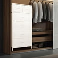 thumbnail image 6 of Tall Dresser for Bedroom, Vertical Storage Organizer Tower with 6 Drawers, Chest of Drawers with Fabric Bins, Steel Frame, Wood Top for Bedroom, Closet, Entryway- White, 6 of 9