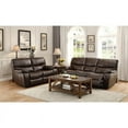 thumbnail image 7 of Pemberly Row 19.5" Traditional Faux Leather Power Double Reclining Sofa in Brown, 7 of 7