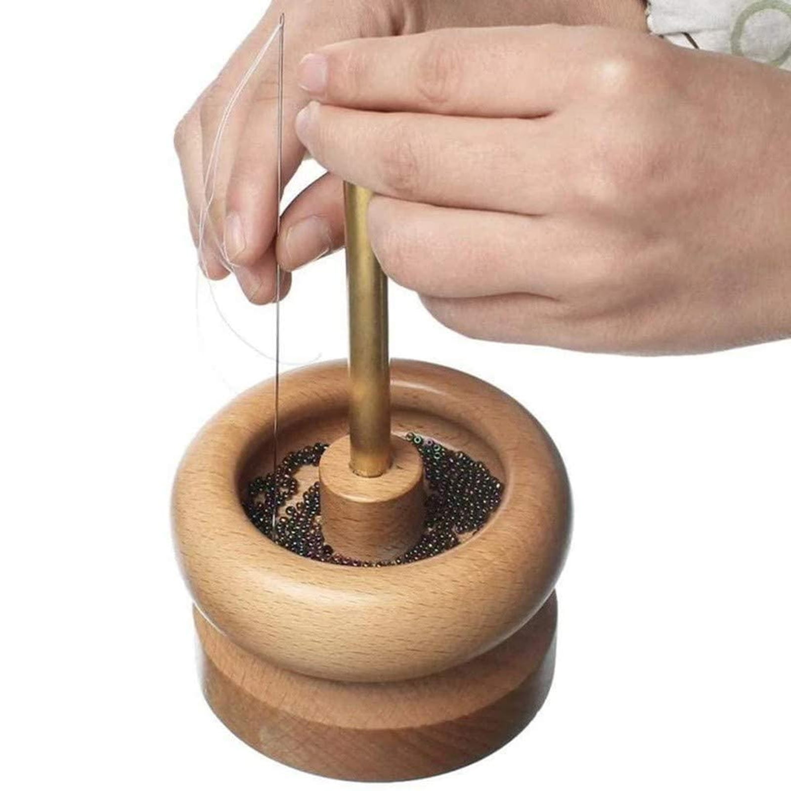 TIANTIAN DIY Making Bead Spinner Holder Gem Workshop Wooden Crafting Project Stringing for DIY Jewellery Craft Making Beading Holder Stringing Spinner Bowl