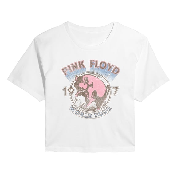 Pink Floyd - World Tour 77 - Juniors Cropped Graphic T-Shirt