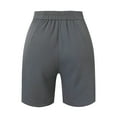 thumbnail image 5 of B91xZ Shorts pour Femmes Mélange de Lin à Enfiler, Gris S, 5 of 5