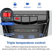 UrbanSync Bottom-Loading Water Dispenser w/ Hot, Room & Cold Water | Child Safety Lock, LED Display, Black