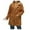 Brown, variant on Fjofpr Clothing Womens Fleece Coats Winter Coats Loose Jacket Plush and Thicked Women'S Fashion Long Sleeve Loose Solid Color Large Lapel Zipper Thickened Coat