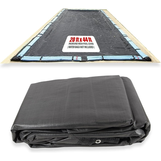 SET SunSolar Energy Technologies- MESH InGround Winter Pool Cover for 20x44 Foot Rectangle Swimming Pool - Winter Pool Cover has durable Loops 8-Yr warranty.