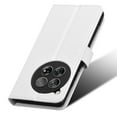 thumbnail image 4 of SaniMore for Oneplus 12R PU Leather Case, Magnetic Closure Flip Wallet Cover with Wrist Strap Card Slot & Adjustable Kickstand All-Inclusive Protective Wallet Shell, White, 4 of 8