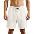 thumbnail image 4 of Qiyinn Men's Casual Shorts Cotton Drawstring Waffle Summer Beach Shorts Elastic Waist Lounge SweatShorts with Pockets, 4 of 6