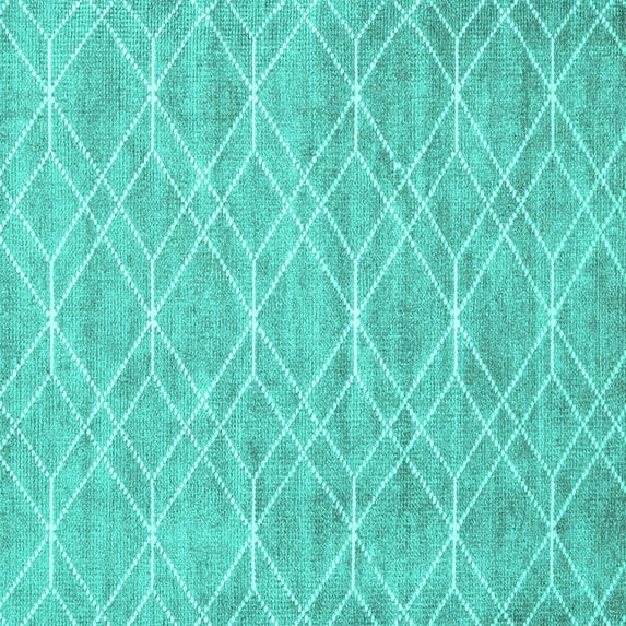 Ahgly Company Indoor Square Abstract Turquoise Blue Contemporary Area Rugs, 8' Square