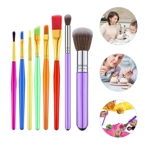 Homoyoyo 8-Piece Food Safe Plastic Dessert Brushes Set with Multiple Tips for Cake Decorating and Cookie Art