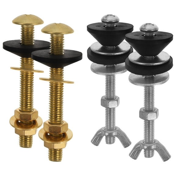 Raindrops 4pcs Universal Toilet Tank to Bowl Bolts Kit Heavy Duty Toilet Bolts Stainless and Rubber Washers Gaskets for Toilet Fastening